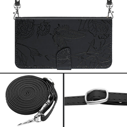 HT03 For Realme 11 Pro 5G / 11 Pro+ 5G Phone Cover PU Leather Wallet Imprinted Flip Stand Case with Shoulder Strap