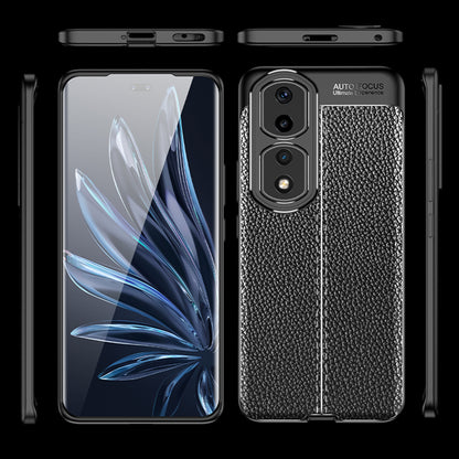 For Honor 90 Pro Litchi Texture Phone TPU Case Drop-proof Phone Cover