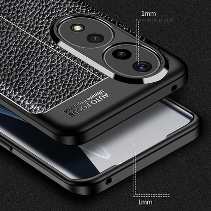 For Honor 90 Litchi Texture Smartphone Cover Anti-Scratch Soft TPU Cell Phone Case Shell