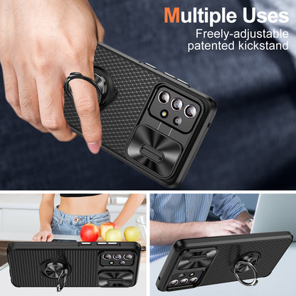 Phone Case for Samsung Galaxy S20 FE 4G / FE 5G / S20 Lite / S20 FE 2022 , Slide Lens Protection PC+TPU Kickstand Cover
