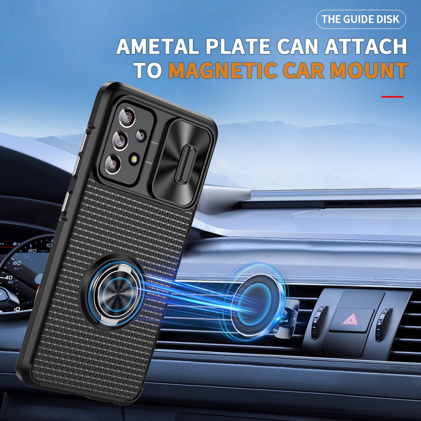 Phone Case for Samsung Galaxy S20 FE 4G / FE 5G / S20 Lite / S20 FE 2022 , Slide Lens Protection PC+TPU Kickstand Cover