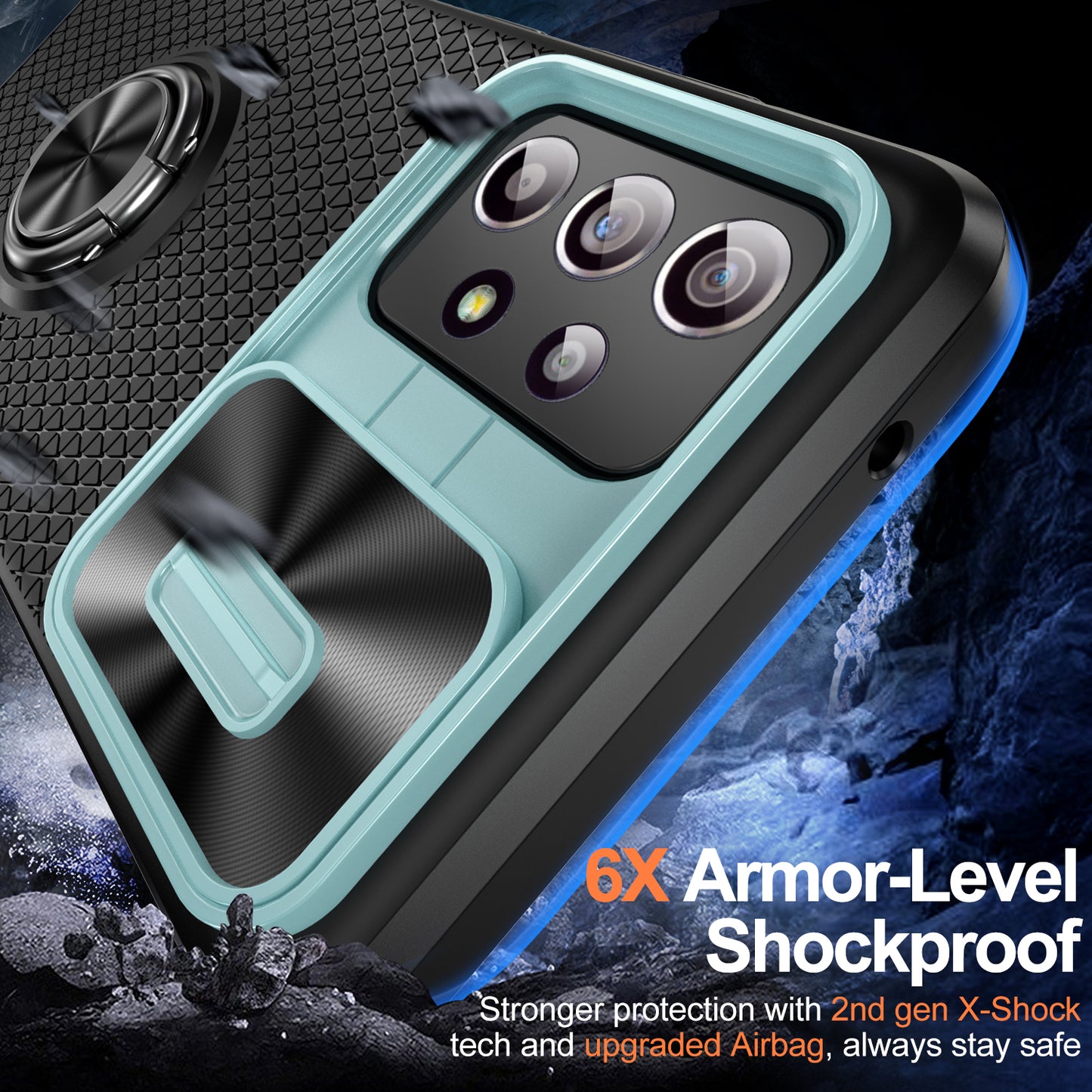 Phone Case for Samsung Galaxy S20 FE 4G / FE 5G / S20 Lite / S20 FE 2022 , Slide Lens Protection PC+TPU Kickstand Cover