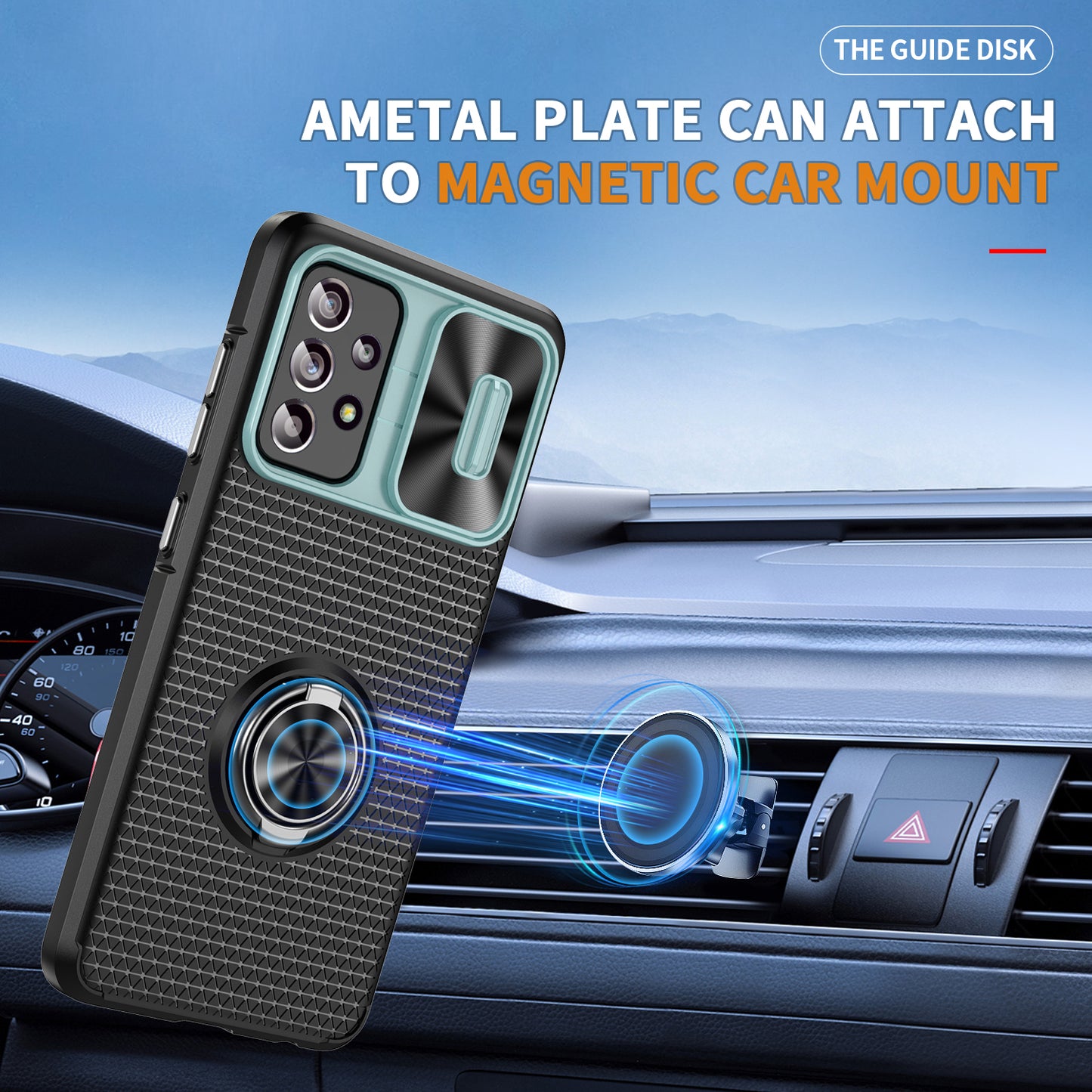 Phone Case for Samsung Galaxy S20 FE 4G / FE 5G / S20 Lite / S20 FE 2022 , Slide Lens Protection PC+TPU Kickstand Cover