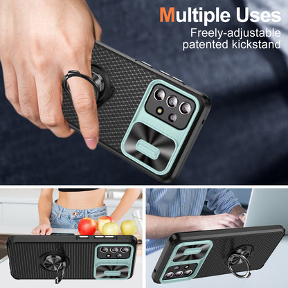 Phone Case for Samsung Galaxy S20 FE 4G / FE 5G / S20 Lite / S20 FE 2022 , Slide Lens Protection PC+TPU Kickstand Cover