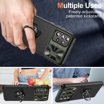 Phone Case for Samsung Galaxy S20 FE 4G / FE 5G / S20 Lite / S20 FE 2022 , Slide Lens Protection PC+TPU Kickstand Cover