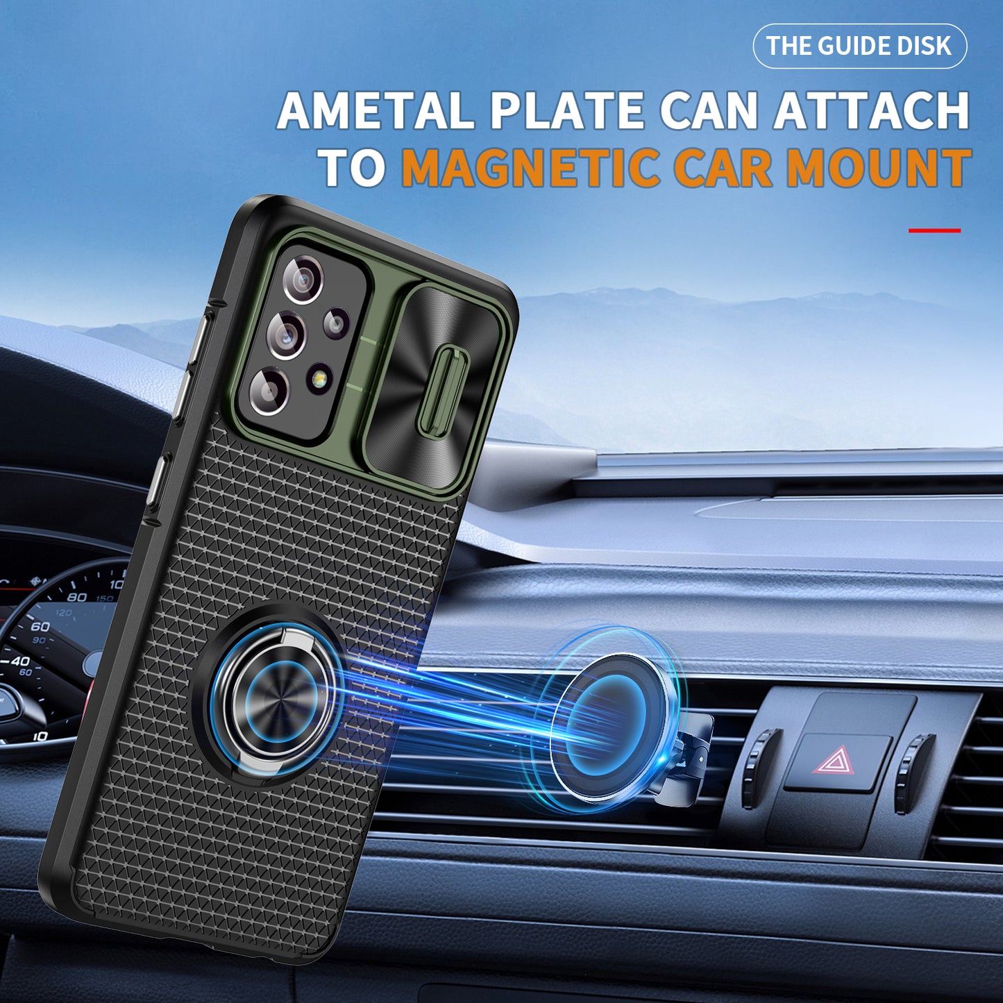 Phone Case for Samsung Galaxy S20 FE 4G / FE 5G / S20 Lite / S20 FE 2022 , Slide Lens Protection PC+TPU Kickstand Cover