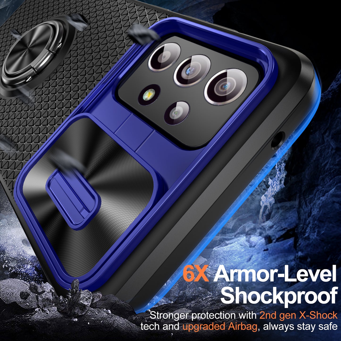 Phone Case for Samsung Galaxy S20 FE 4G / FE 5G / S20 Lite / S20 FE 2022 , Slide Lens Protection PC+TPU Kickstand Cover