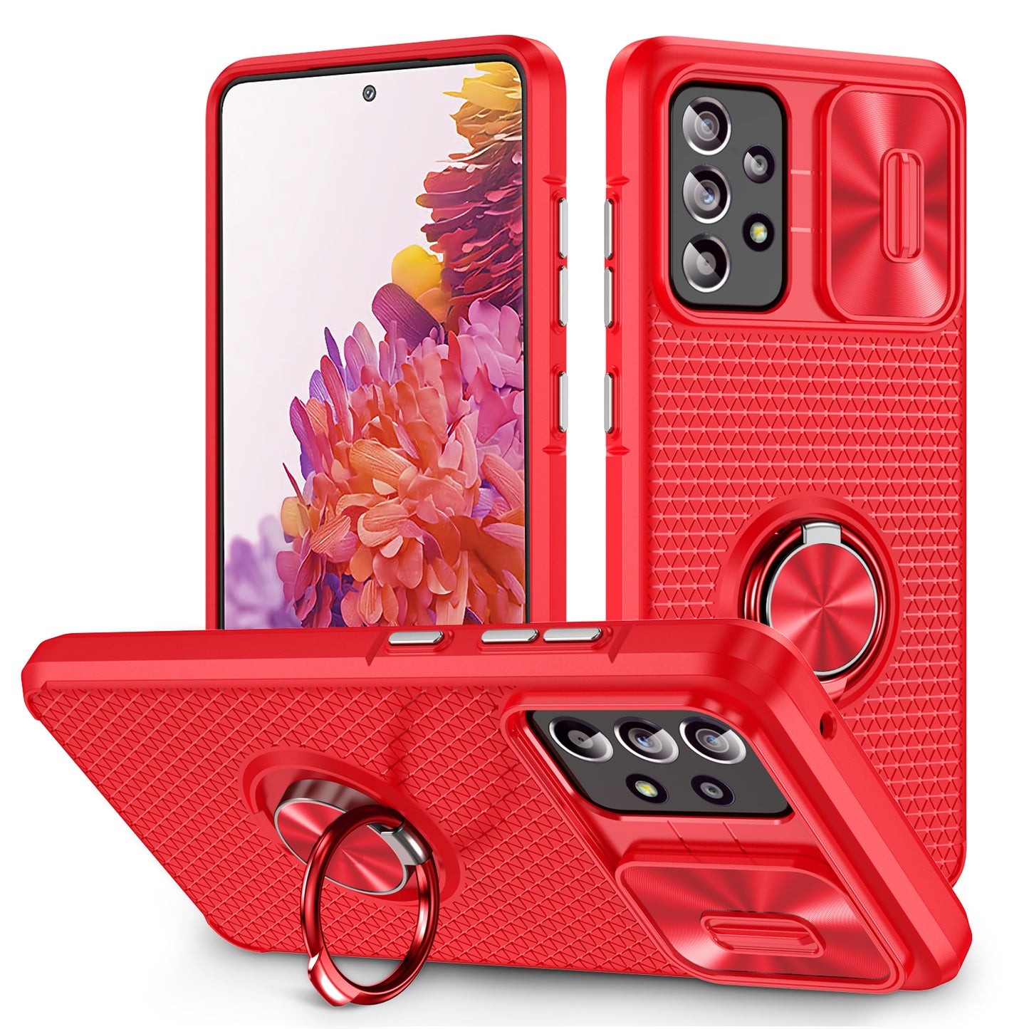 Phone Case for Samsung Galaxy S20 FE 4G / FE 5G / S20 Lite / S20 FE 2022 , Slide Lens Protection PC+TPU Kickstand Cover