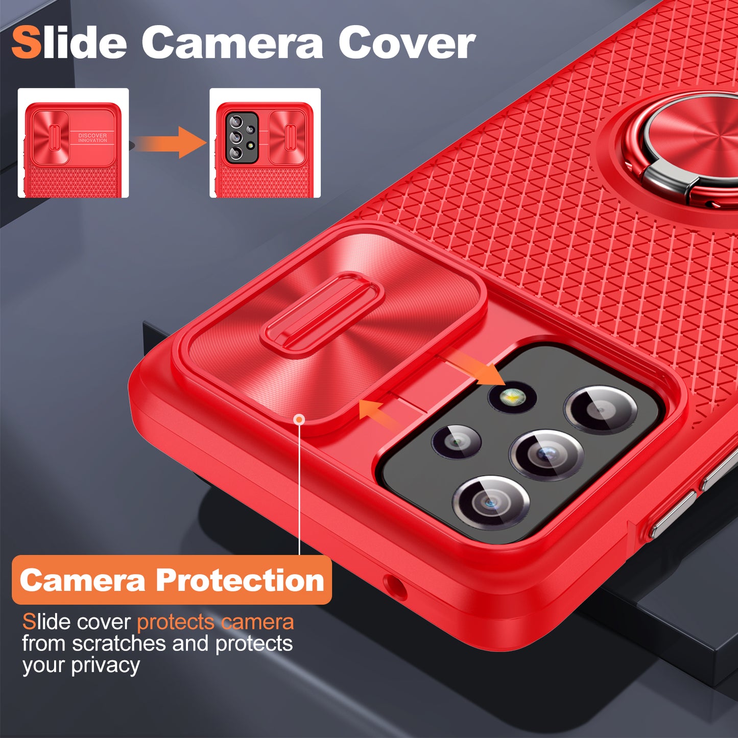 Phone Case for Samsung Galaxy S20 FE 4G / FE 5G / S20 Lite / S20 FE 2022 , Slide Lens Protection PC+TPU Kickstand Cover