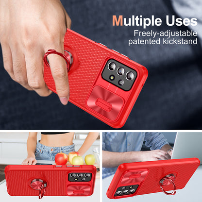 Phone Case for Samsung Galaxy S20 FE 4G / FE 5G / S20 Lite / S20 FE 2022 , Slide Lens Protection PC+TPU Kickstand Cover