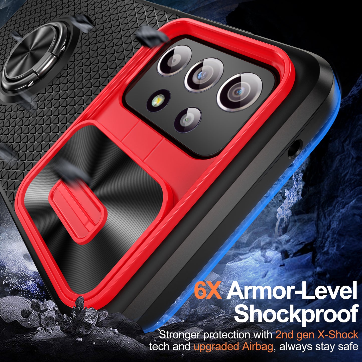 Phone Case for Samsung Galaxy S20 FE 4G / FE 5G / S20 Lite / S20 FE 2022 , Slide Lens Protection PC+TPU Kickstand Cover