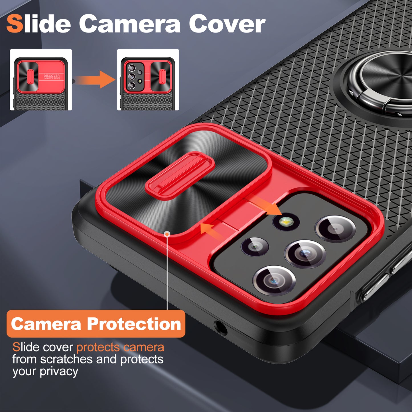 Phone Case for Samsung Galaxy S20 FE 4G / FE 5G / S20 Lite / S20 FE 2022 , Slide Lens Protection PC+TPU Kickstand Cover