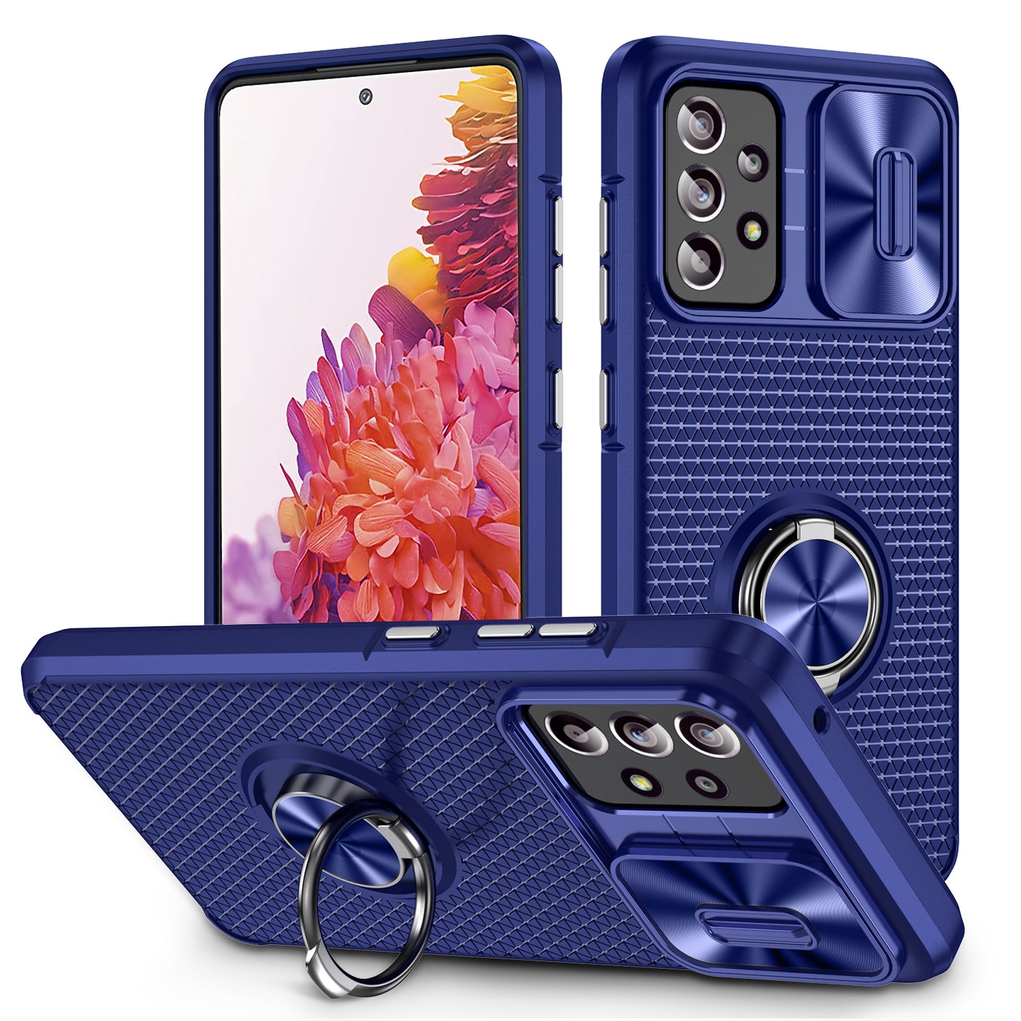 Phone Case for Samsung Galaxy S20 FE 4G / FE 5G / S20 Lite / S20 FE 2022 , Slide Lens Protection PC+TPU Kickstand Cover