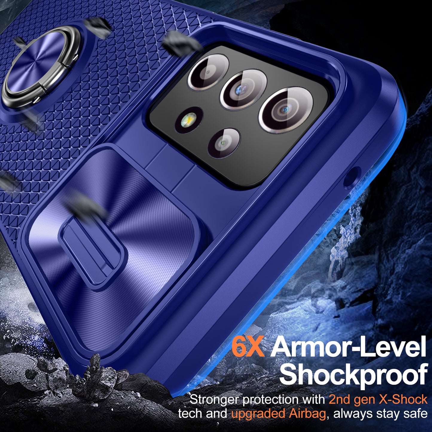 Phone Case for Samsung Galaxy S20 FE 4G / FE 5G / S20 Lite / S20 FE 2022 , Slide Lens Protection PC+TPU Kickstand Cover