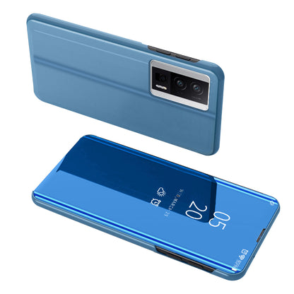 Mirror Surface Case for Xiaomi Redmi K60 5G / K60 Pro 5G / Poco F5 Pro 5G View Window Electroplating Leather Phone Cover