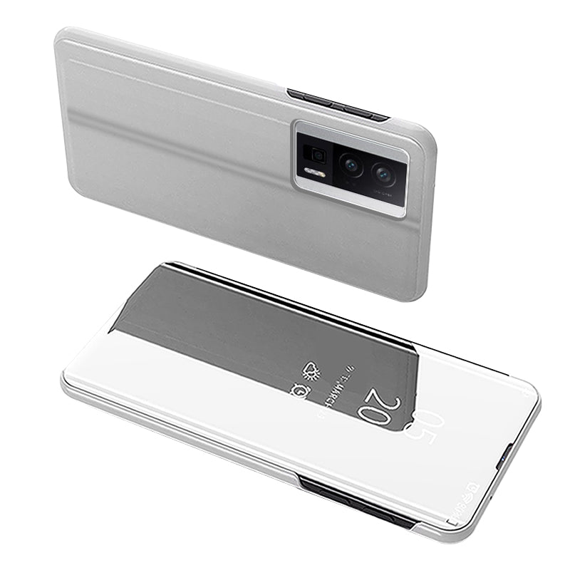 Mirror Surface Case for Xiaomi Redmi K60 5G / K60 Pro 5G / Poco F5 Pro 5G View Window Electroplating Leather Phone Cover