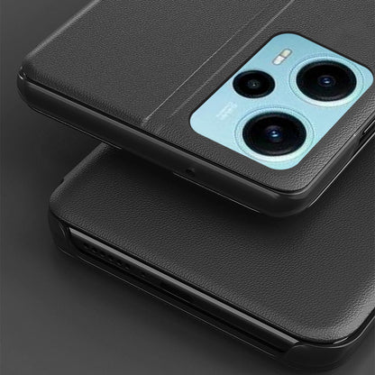 For Xiaomi Poco F5 5G / Redmi Note 12 Turbo View Window Phone Case PU Leather Anti-Scratch Phone Stand Cover