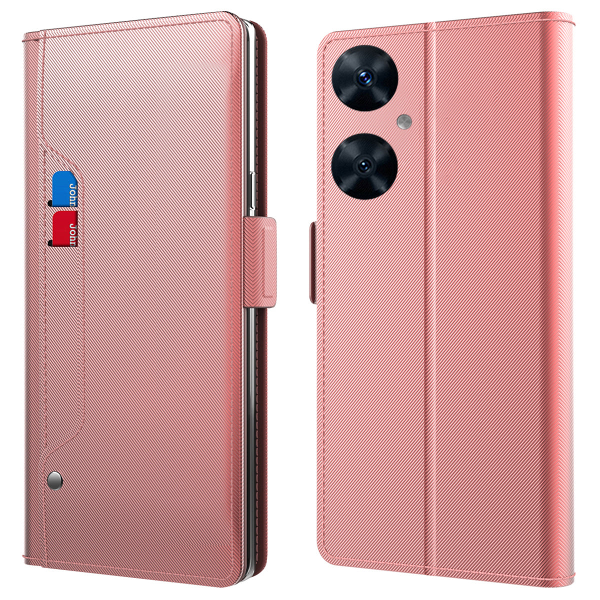 For Huawei Nova 11i Mirror Design Leather Phone Case Stand Card Holder Shockproof Cover