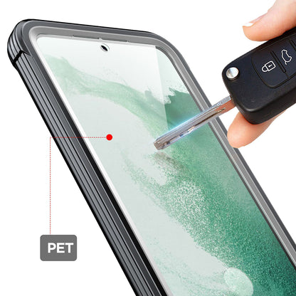 For Samsung Galaxy S23 PC + TPU Phone Case Full Protection Clear Phone Cover with PET Screen Protector
