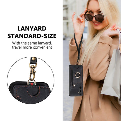 Phone Cover for Samsung Galaxy A54 5G PU Leather Coated PC+TPU RFID Blocking Card Slots Case with Kickstand