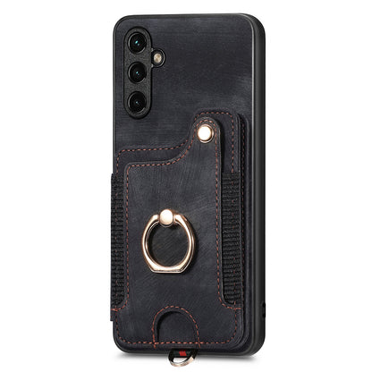 Phone Cover for Samsung Galaxy A54 5G PU Leather Coated PC+TPU RFID Blocking Card Slots Case with Kickstand