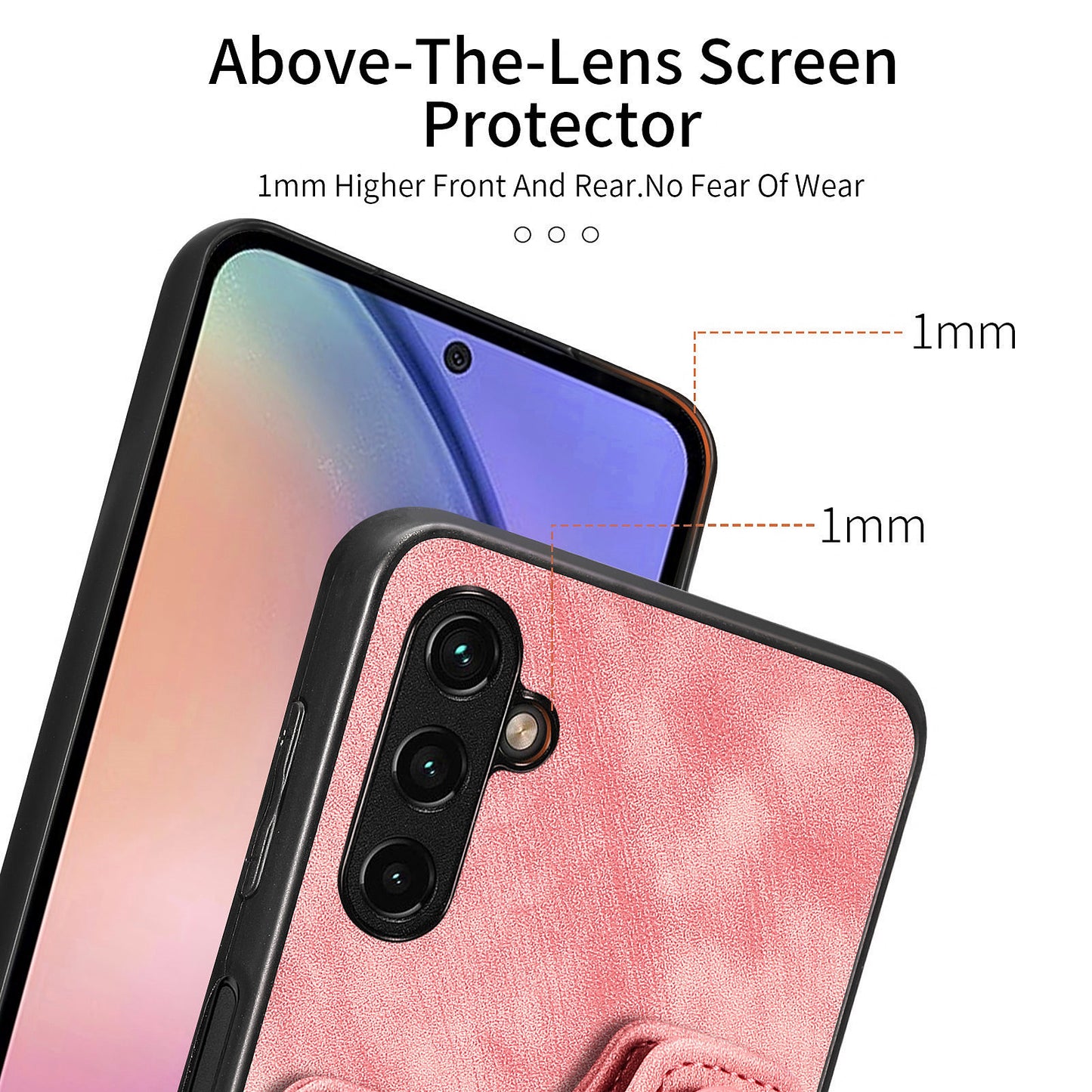 Phone Cover for Samsung Galaxy A54 5G PU Leather Coated PC+TPU RFID Blocking Card Slots Case with Kickstand