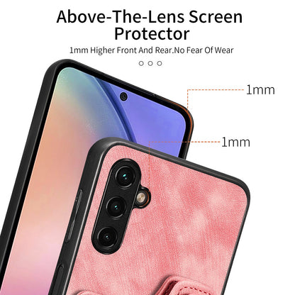 Phone Cover for Samsung Galaxy A54 5G PU Leather Coated PC+TPU RFID Blocking Card Slots Case with Kickstand