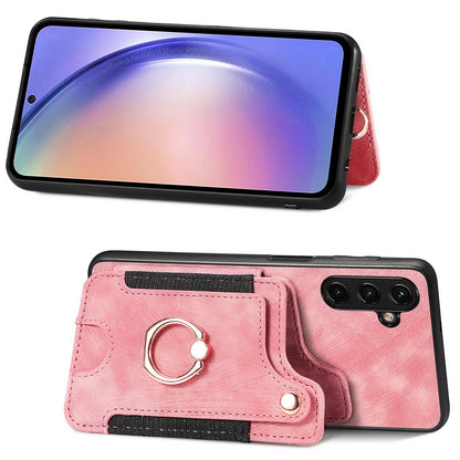 Phone Cover for Samsung Galaxy A54 5G PU Leather Coated PC+TPU RFID Blocking Card Slots Case with Kickstand