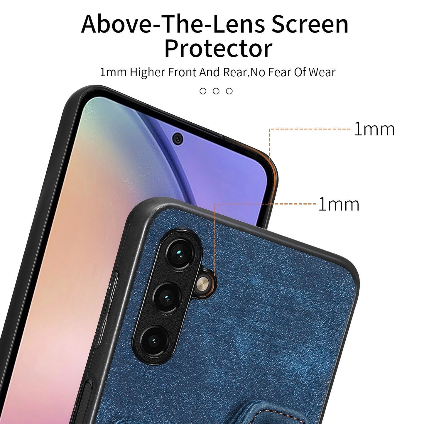 Phone Cover for Samsung Galaxy A54 5G PU Leather Coated PC+TPU RFID Blocking Card Slots Case with Kickstand