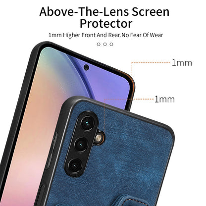Phone Cover for Samsung Galaxy A54 5G PU Leather Coated PC+TPU RFID Blocking Card Slots Case with Kickstand
