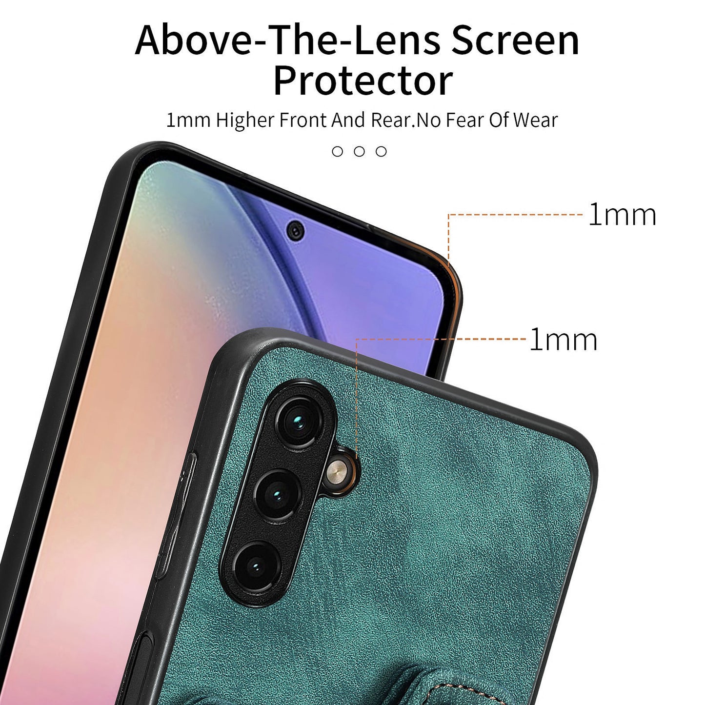 Phone Cover for Samsung Galaxy A54 5G PU Leather Coated PC+TPU RFID Blocking Card Slots Case with Kickstand