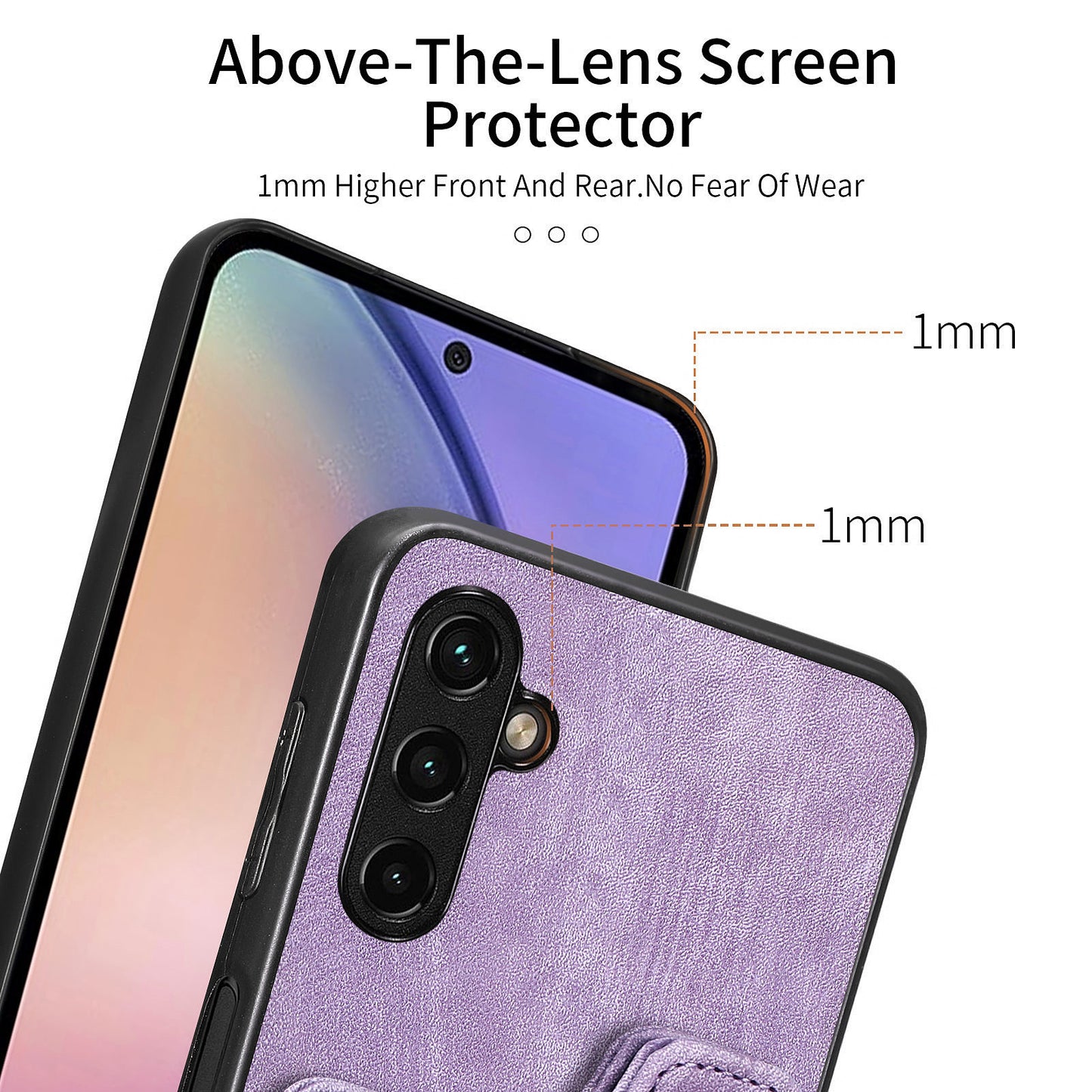 Phone Cover for Samsung Galaxy A54 5G PU Leather Coated PC+TPU RFID Blocking Card Slots Case with Kickstand