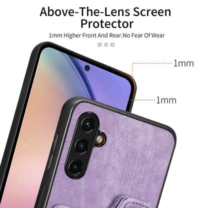 Phone Cover for Samsung Galaxy A54 5G PU Leather Coated PC+TPU RFID Blocking Card Slots Case with Kickstand