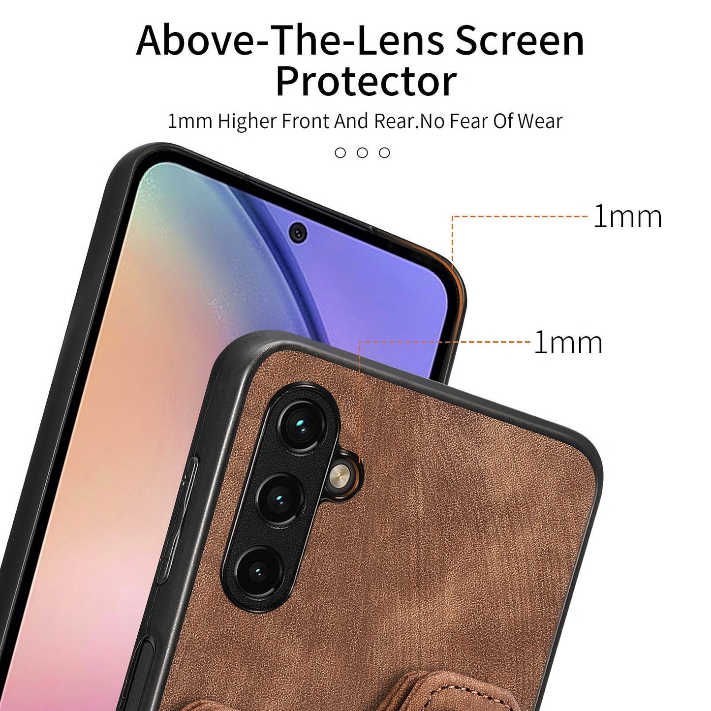 Phone Cover for Samsung Galaxy A54 5G PU Leather Coated PC+TPU RFID Blocking Card Slots Case with Kickstand