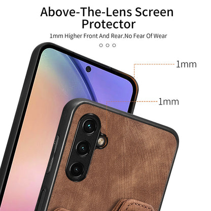 Phone Cover for Samsung Galaxy A54 5G PU Leather Coated PC+TPU RFID Blocking Card Slots Case with Kickstand