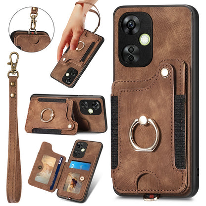 For OnePlus Nord CE 3 Lite 5G / Nord N30 5G RFID Blocking Kickstand Back Cover PU Leather Coated PC+TPU Phone Case with Card Holder