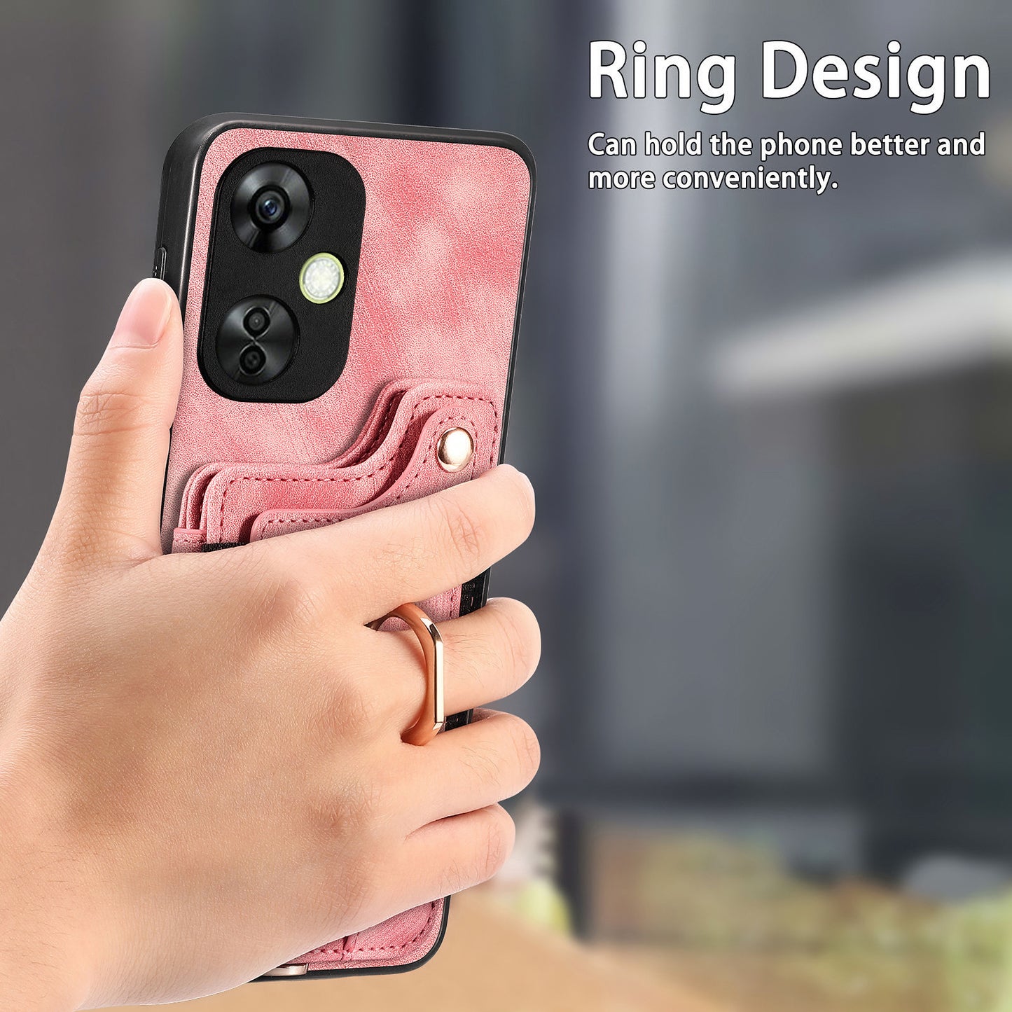 For OnePlus Nord CE 3 Lite 5G / Nord N30 5G RFID Blocking Kickstand Back Cover PU Leather Coated PC+TPU Phone Case with Card Holder