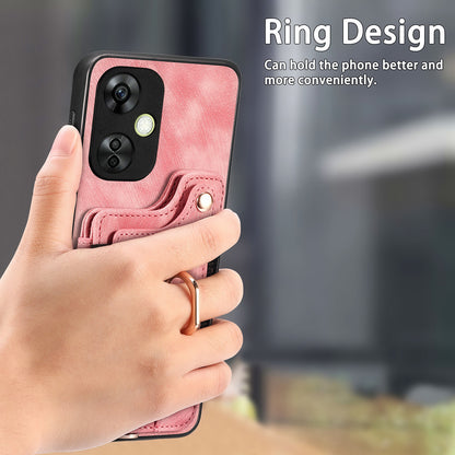 For OnePlus Nord CE 3 Lite 5G / Nord N30 5G RFID Blocking Kickstand Back Cover PU Leather Coated PC+TPU Phone Case with Card Holder