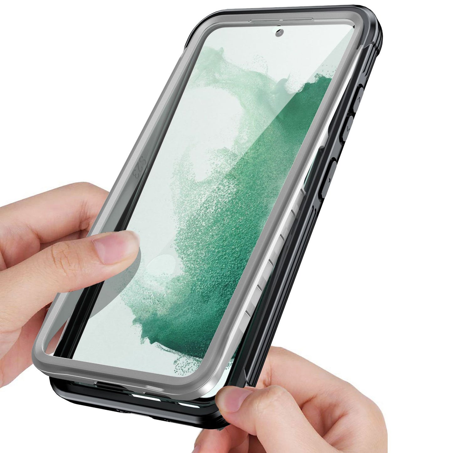 For Samsung Galaxy S22 5G Transparent Phone Case PC + TPU Smartphone Cover with PET Screen Protector