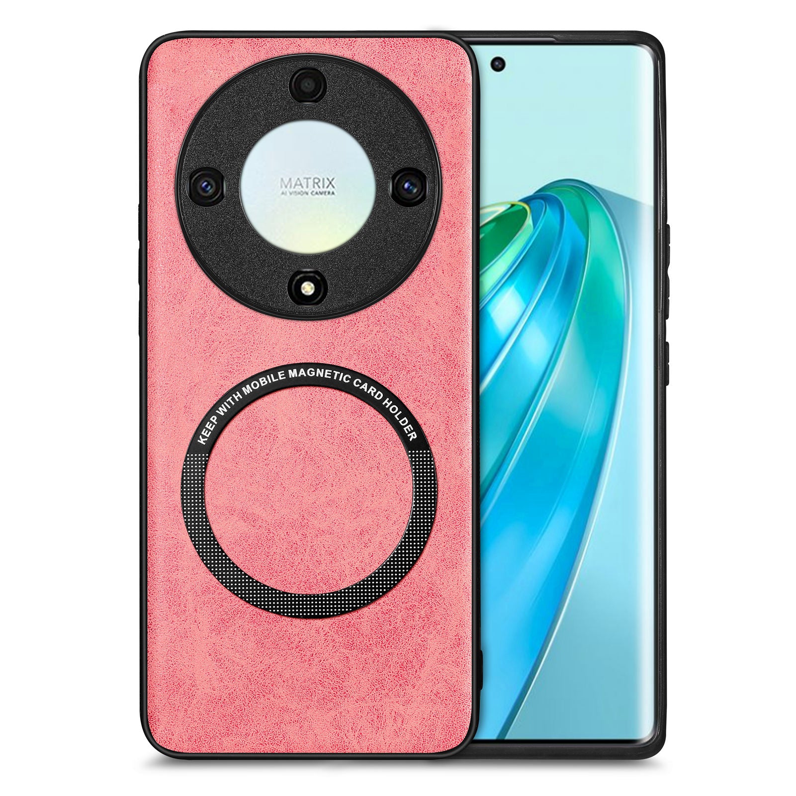 For Honor X9a 5G / Magic5 Lite 5G Magnetic Case Compatible with MagSafe PU Leather Coated PC+TPU Cover