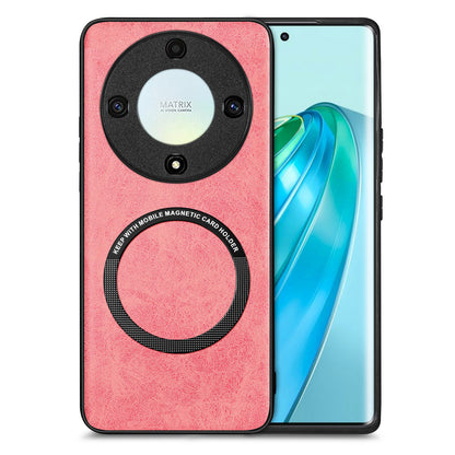 For Honor X9a 5G / Magic5 Lite 5G Magnetic Case Compatible with MagSafe PU Leather Coated PC+TPU Cover