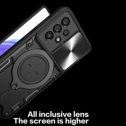 Shockproof Case for Samsung Galaxy A33 5G Kickstand Protective Case TPU PC Phone Shell with Slide Lens Lid