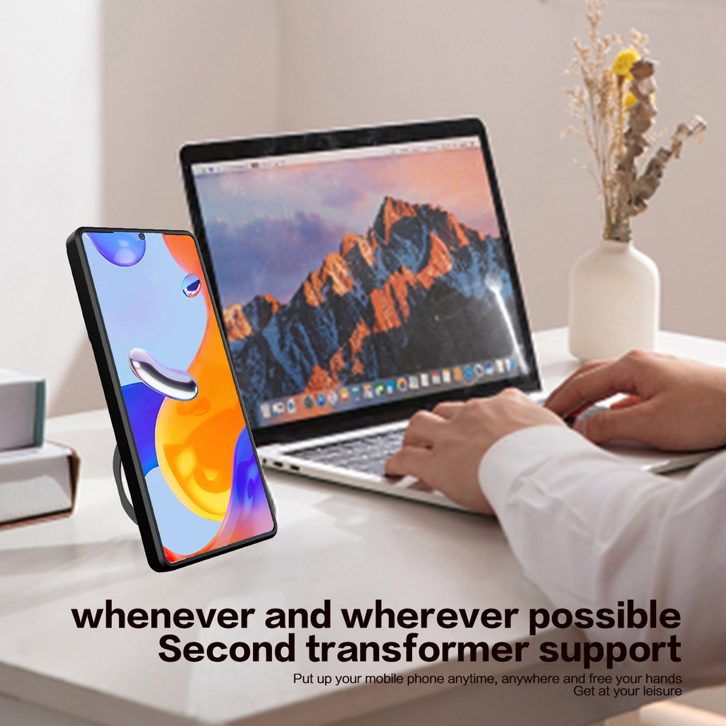 Phone Case for Xiaomi Redmi Note 11 Pro 4G (MediaTek) / Note 11 Pro 5G (Qualcomm) / Note 11E Pro 5G / Note 11 Pro+ 5G (India) , Slide Lens Protection TPU+PC Kickstand Cover