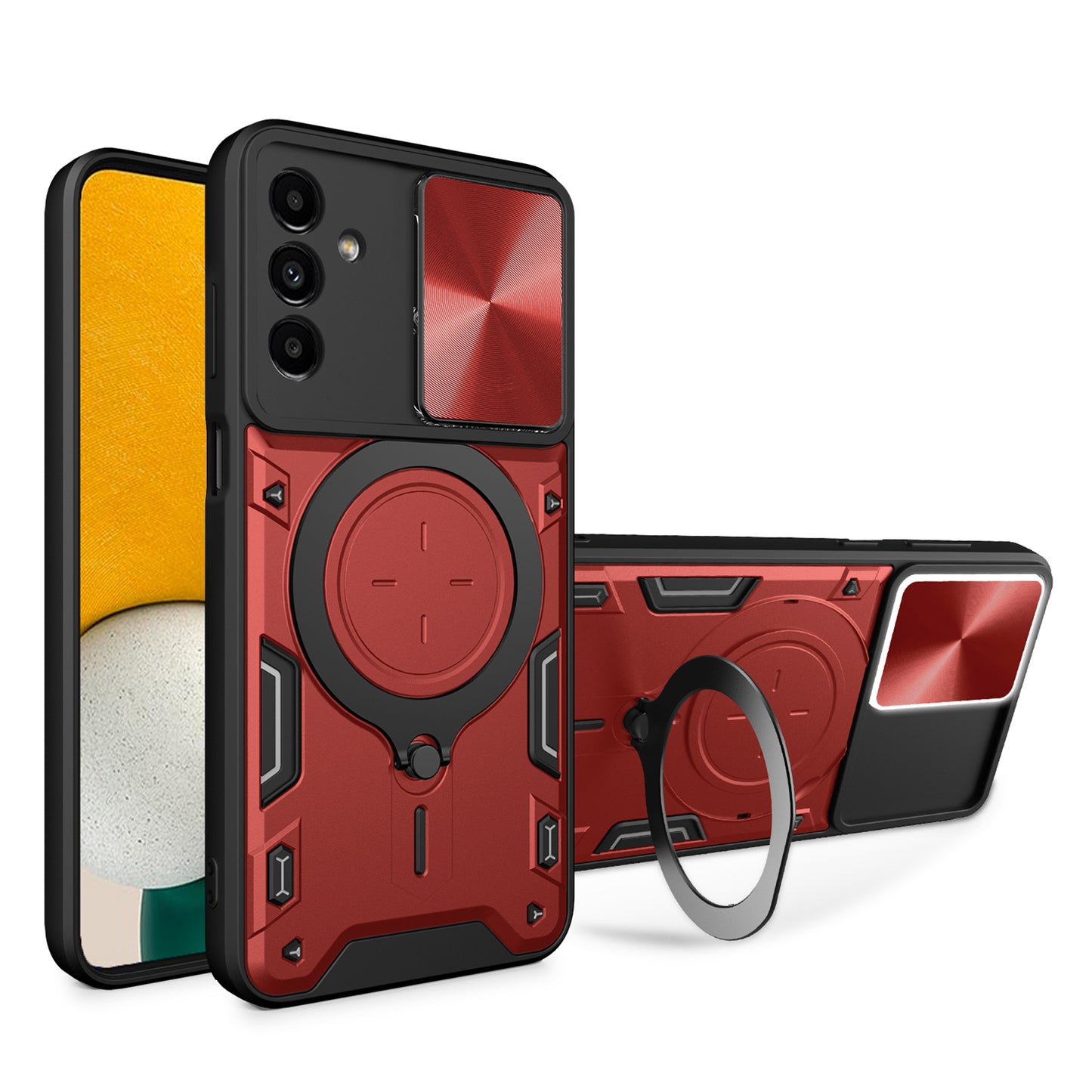 Kickstand Back Cover for Samsung Galaxy A13 5G / A04s 4G (164.7 x 76.7 x 9.1 mm) , TPU+PC Slide Lens Protection Phone Case