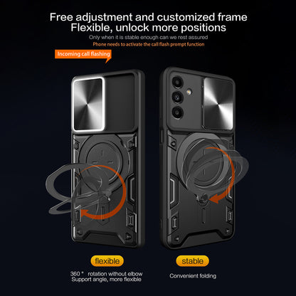 Kickstand Back Cover for Samsung Galaxy A13 5G / A04s 4G (164.7 x 76.7 x 9.1 mm) , TPU+PC Slide Lens Protection Phone Case