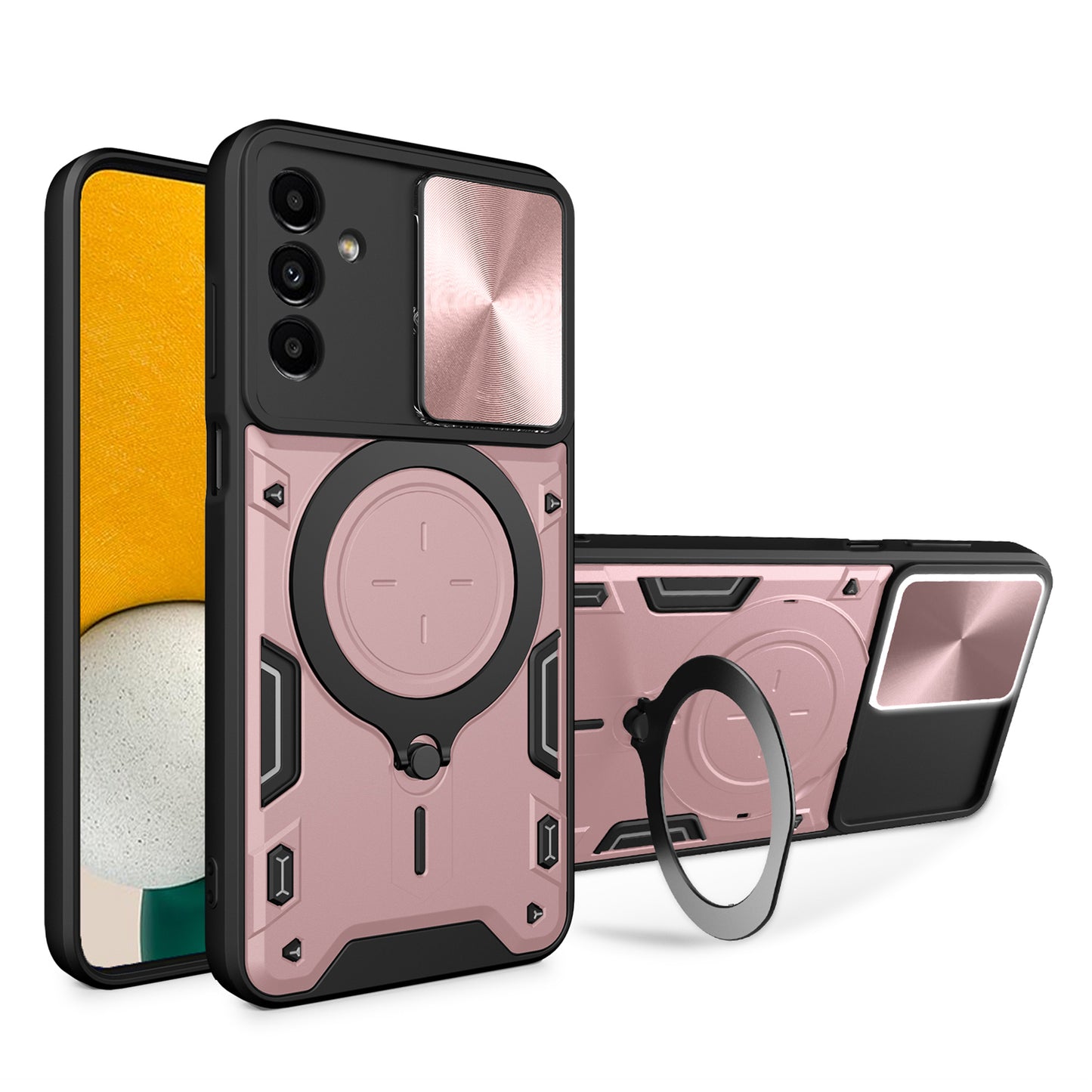 Kickstand Back Cover for Samsung Galaxy A13 5G / A04s 4G (164.7 x 76.7 x 9.1 mm) , TPU+PC Slide Lens Protection Phone Case