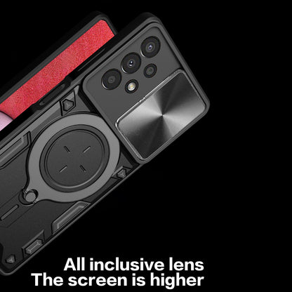 Kickstand Phone Case for Samsung Galaxy A13 4G Slide Lens Protection TPU+PC Back Cover