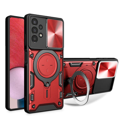 Kickstand Phone Case for Samsung Galaxy A13 4G Slide Lens Protection TPU+PC Back Cover