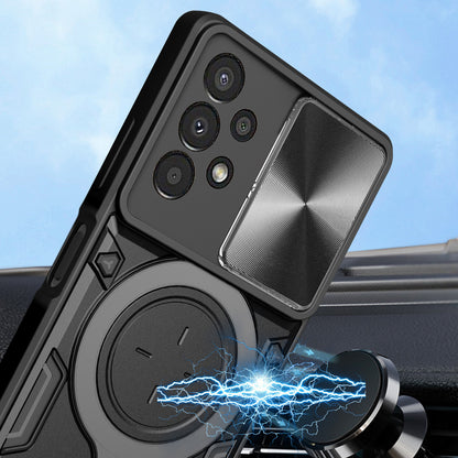 Kickstand Phone Case for Samsung Galaxy A13 4G Slide Lens Protection TPU+PC Back Cover