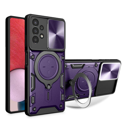 Kickstand Phone Case for Samsung Galaxy A13 4G Slide Lens Protection TPU+PC Back Cover